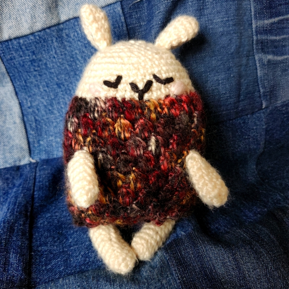Handcrafted Cream and Brown Crochet Sheep 6"